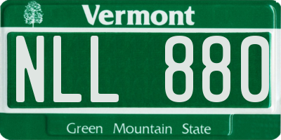 VT license plate NLL880
