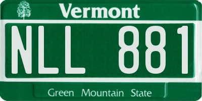 VT license plate NLL881