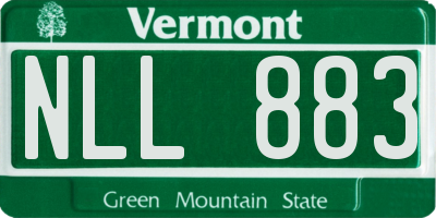 VT license plate NLL883