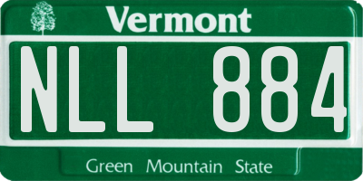 VT license plate NLL884