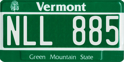 VT license plate NLL885