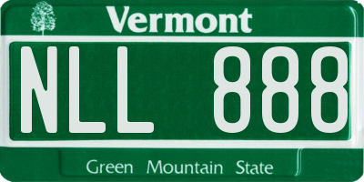 VT license plate NLL888