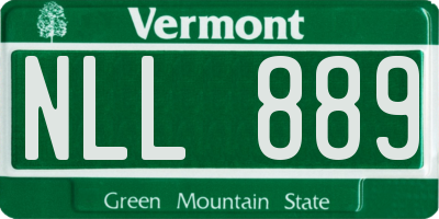 VT license plate NLL889