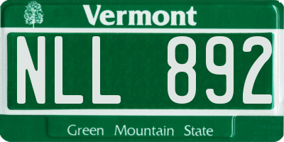 VT license plate NLL892