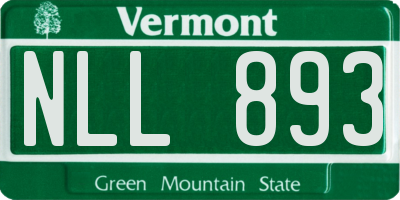 VT license plate NLL893