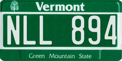 VT license plate NLL894