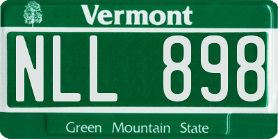 VT license plate NLL898