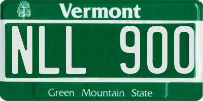 VT license plate NLL900