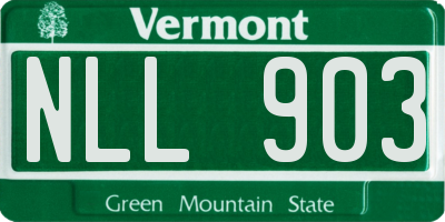 VT license plate NLL903