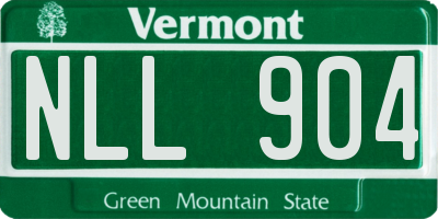 VT license plate NLL904