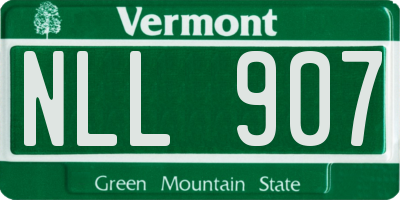 VT license plate NLL907