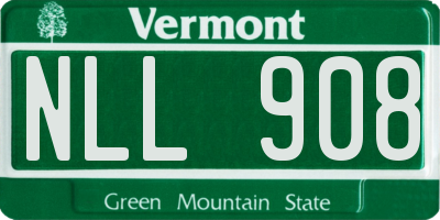 VT license plate NLL908