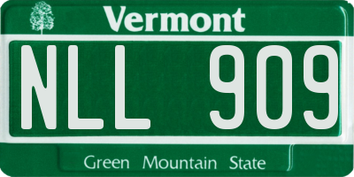 VT license plate NLL909