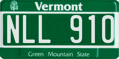 VT license plate NLL910