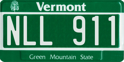 VT license plate NLL911