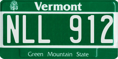 VT license plate NLL912