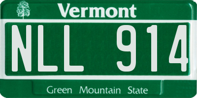 VT license plate NLL914