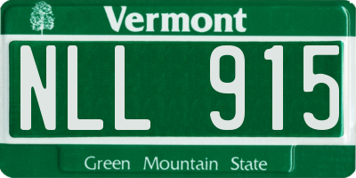 VT license plate NLL915