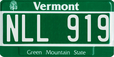 VT license plate NLL919