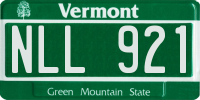 VT license plate NLL921