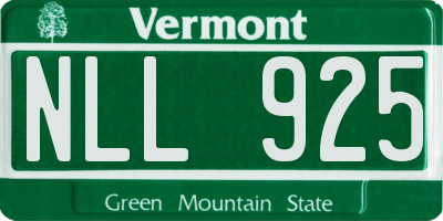 VT license plate NLL925