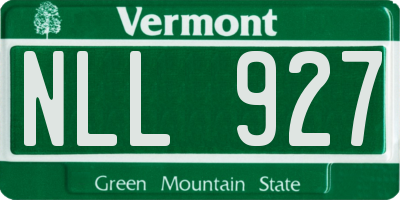VT license plate NLL927
