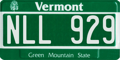 VT license plate NLL929