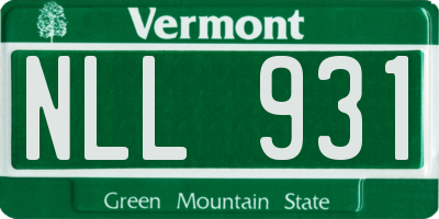 VT license plate NLL931