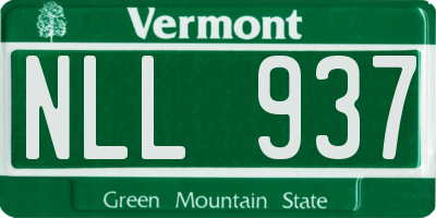 VT license plate NLL937