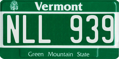 VT license plate NLL939