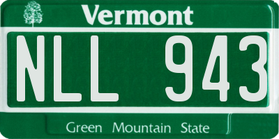 VT license plate NLL943