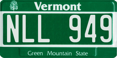 VT license plate NLL949