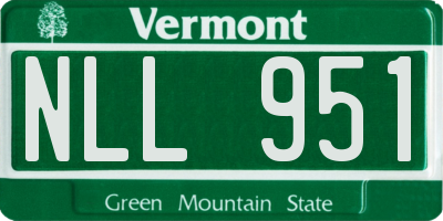VT license plate NLL951