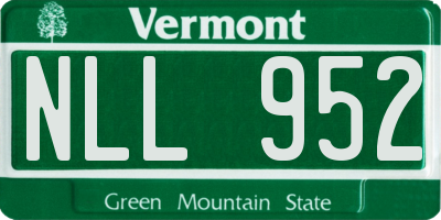 VT license plate NLL952