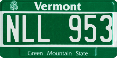 VT license plate NLL953