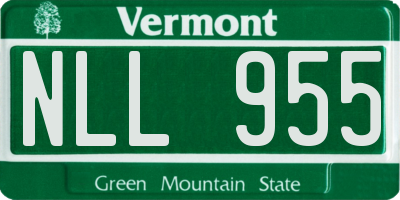 VT license plate NLL955