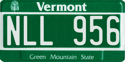 VT license plate NLL956