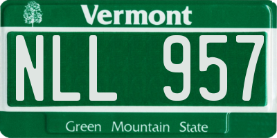 VT license plate NLL957