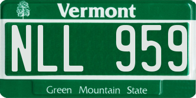 VT license plate NLL959