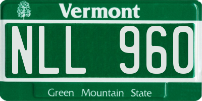 VT license plate NLL960