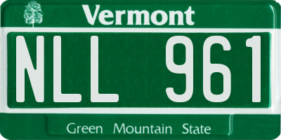 VT license plate NLL961