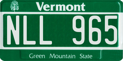 VT license plate NLL965