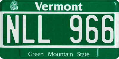 VT license plate NLL966