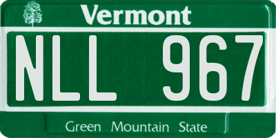 VT license plate NLL967