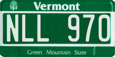 VT license plate NLL970