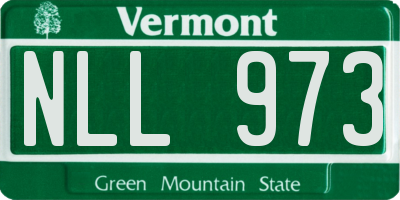 VT license plate NLL973