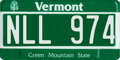 VT license plate NLL974