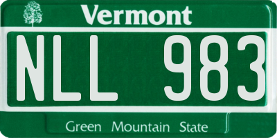 VT license plate NLL983