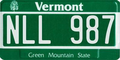 VT license plate NLL987