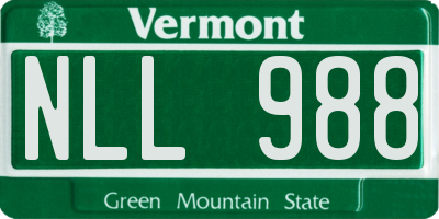 VT license plate NLL988